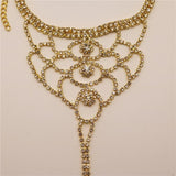 Full Rhinestone Hollow Ring Handchain Bohemian Wind Crystal Claw Chain Jewelry