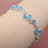 Purple Crystal Link Chain Bracelet For Women Zirconia Bangle