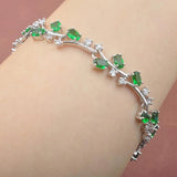 Purple Crystal Link Chain Bracelet For Women Zirconia Bangle