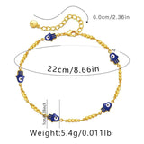 Golden Fatima Hand Bracelet with Eye Beaded Link