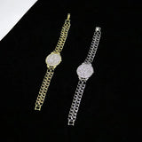 Hip-Hop Rhinestone Crystal Watch Shape Bracelet Jewelry for Women