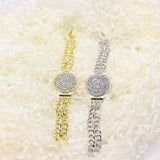 Hip-Hop Rhinestone Crystal Watch Shape Bracelet Jewelry for Women