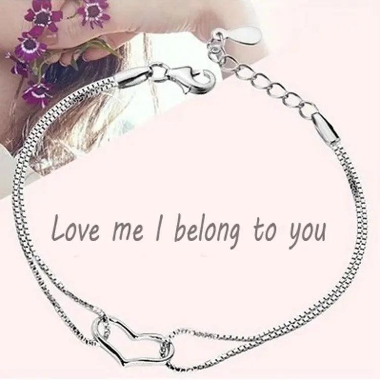 S925 Heart Bracelet Double Plated