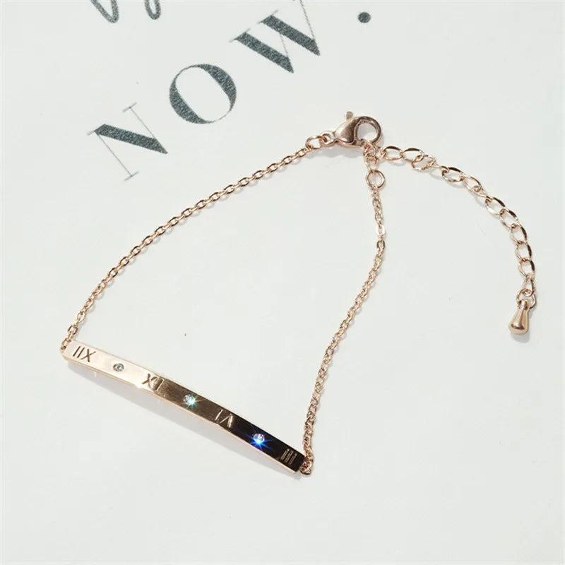 Roman Numerals Bracelet Rose 316 Titanium Steel Jewelry