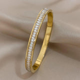 Colorful Zircon Stainless Steel Bangles for Women