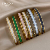 Colorful Zircon Stainless Steel Bangles for Women
