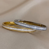 Colorful Zircon Stainless Steel Bangles for Women