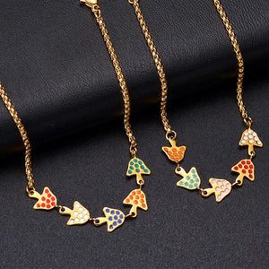 Colorful Mushroom Bracelet Enamel Vegetable Funny Jewelry