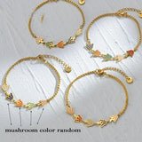 Colorful Mushroom Bracelet Enamel Vegetable Funny Jewelry