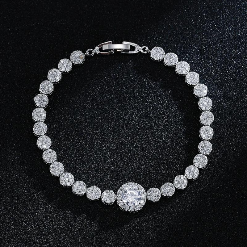 CZ Key & Lock Shape Bracelet Adjustable