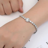 CZ Key & Lock Shape Bracelet Adjustable
