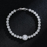 CZ Key & Lock Shape Bracelet Adjustable
