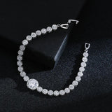 CZ Key & Lock Shape Bracelet Adjustable