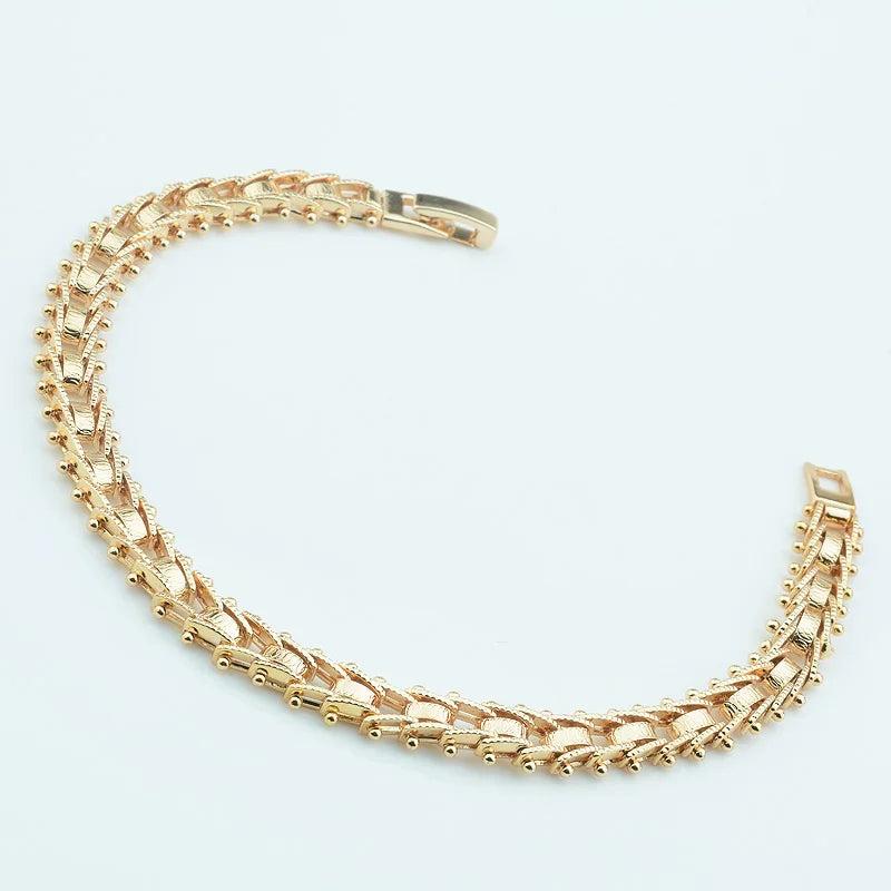 7mm Mens Boys 585 Rose Bracelet Chain Jewelry