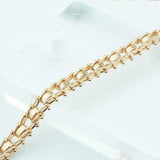 7mm Mens Boys 585 Rose Bracelet Chain Jewelry