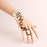 Gothic Punk Gears Flowers Bracelet Halloween