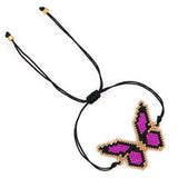 Boho Purple Butterfly Bead Bracelet for Women
