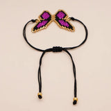Boho Purple Butterfly Bead Bracelet for Women