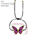 Boho Purple Butterfly Bead Bracelet for Women