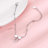925 Silver Moonstone Bow Bracelet Elegant Women's Jewelry