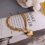 Heart Pendant Bracelet Stainless Steel Jewelry