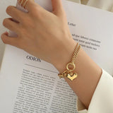 Heart Pendant Bracelet Stainless Steel Jewelry