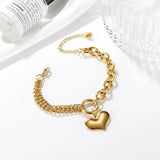 Heart Pendant Bracelet Stainless Steel Jewelry