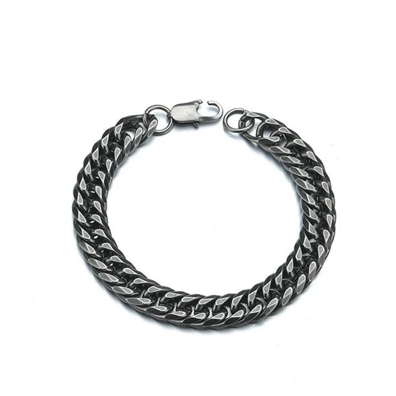 Men Bracelet Link Punk Rock Stainless Steel Motorcycle Jewelry