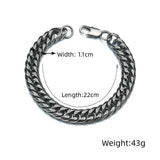 Men Bracelet Link Punk Rock Stainless Steel Motorcycle Jewelry