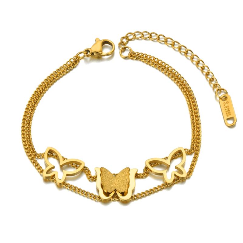 Stainless Steel Butterfly Charm Bracelets Boho Party Chain Jewelry