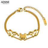 Stainless Steel Butterfly Charm Bracelets Boho Party Chain Jewelry