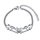 Stainless Steel Butterfly Charm Bracelets Boho Party Chain Jewelry