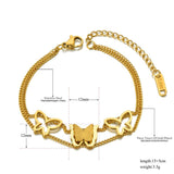 Stainless Steel Butterfly Charm Bracelets Boho Party Chain Jewelry