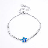 Zircon Round Stone Bracelet Fire Opal Flower Bracelet