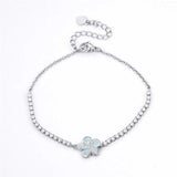 Zircon Round Stone Bracelet Fire Opal Flower Bracelet