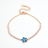 Zircon Round Stone Bracelet Fire Opal Flower Bracelet