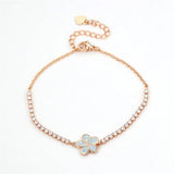 Zircon Round Stone Bracelet Fire Opal Flower Bracelet