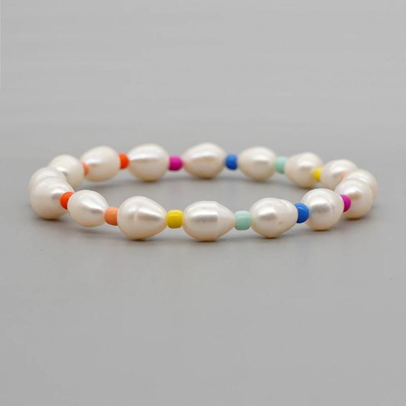 Colorful Boho Beaded Bracelet Freshwater Pearls Accessory Gift for Women