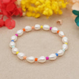 Colorful Boho Beaded Bracelet Freshwater Pearls Accessory Gift for Women