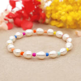Colorful Boho Beaded Bracelet Freshwater Pearls Accessory Gift for Women