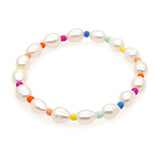 Colorful Boho Beaded Bracelet Freshwater Pearls Accessory Gift for Women