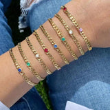 High End Red Drill Cuban Bracelet for Women