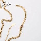 High End Red Drill Cuban Bracelet for Women