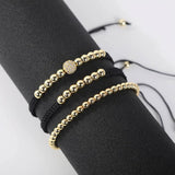 6MM Beads Braided Bracelet Adjustable Rope Chain For Men Women