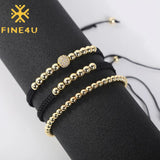 6MM Beads Braided Bracelet Adjustable Rope Chain For Men Women