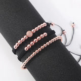 6MM Beads Braided Bracelet Adjustable Rope Chain For Men Women