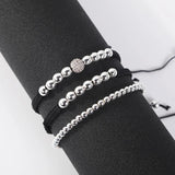 6MM Beads Braided Bracelet Adjustable Rope Chain For Men Women