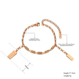 Bohemia Beach Chain Link Bracelet Rectangle Geometric Charm AB20130