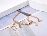 Bohemia Beach Chain Link Bracelet Rectangle Geometric Charm AB20130