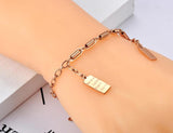Bohemia Beach Chain Link Bracelet Rectangle Geometric Charm AB20130